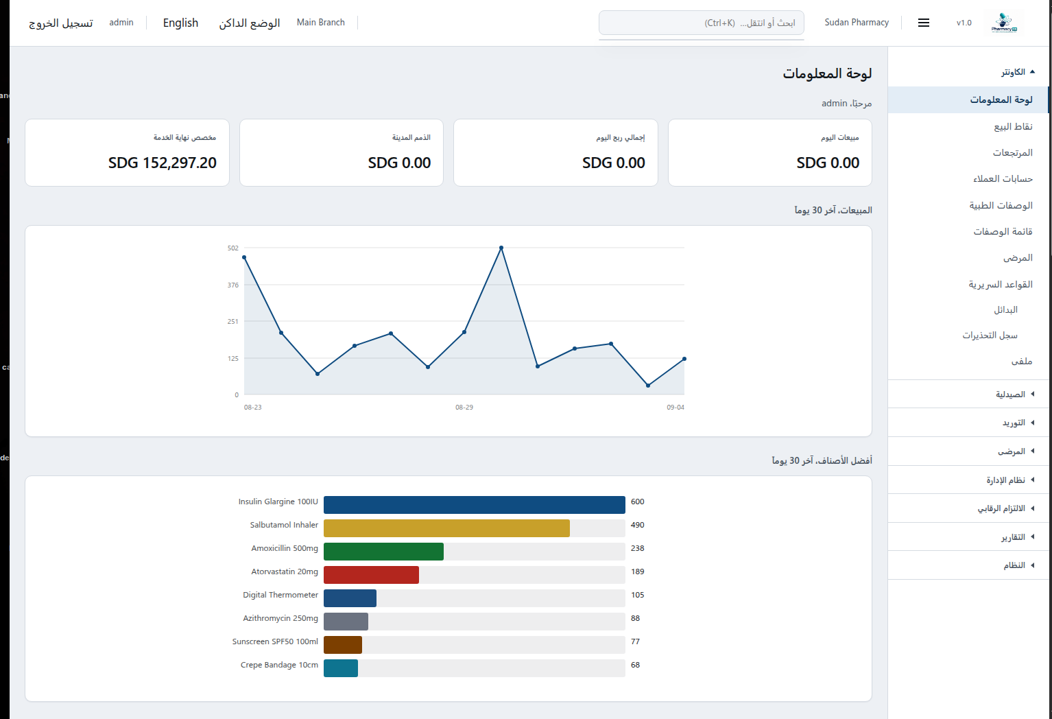 PharmaOS — نظام إدارة الصيدليات